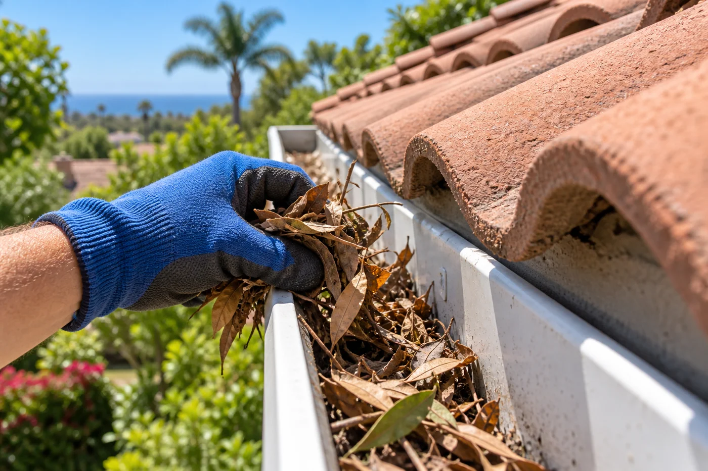 Gutter cleaning service illustration